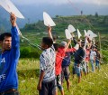 A kite ('layang layang') competition in rural Sumatra.