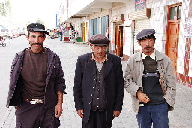 Locals on the street in Tashkurgan, Xinjiang